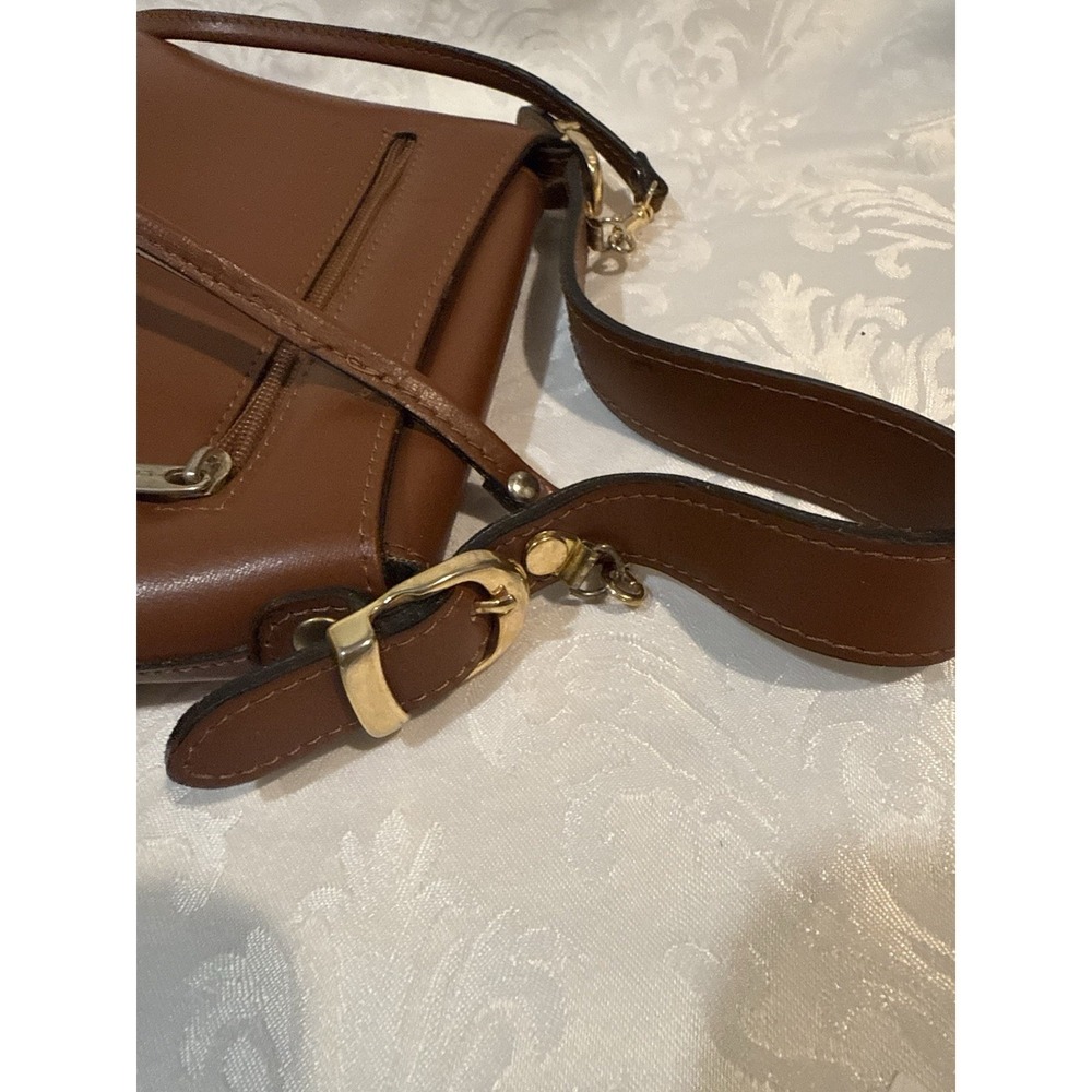 Lancaster Paris Vtg Smooth leather crossbody + Hand bag Purse Marron/Brown - Picture 5 of 16